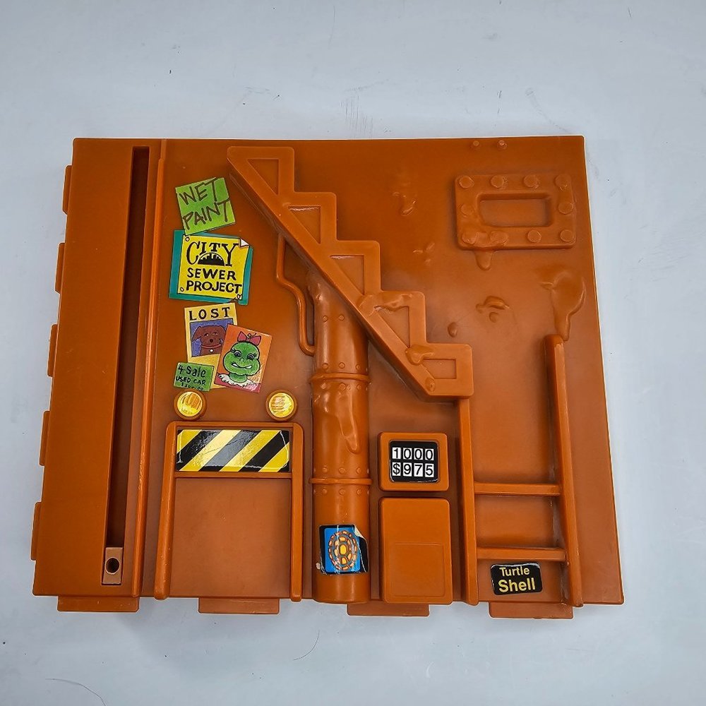 Vintage TMNT 1989 Ninja Turtles Sewer Lair Playset Orange Wall Elevator Part
